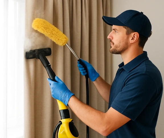 Trusted residential curtain cleaning technician Matty Curtain Cleaning tamborine QLD